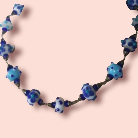 Hand Crafted Repurposed Vintage Lampwork Glass Bead Necklace - Picture 5 of 14